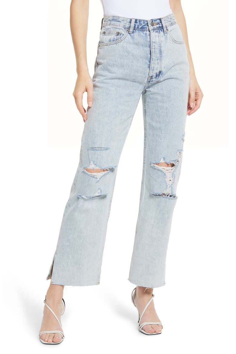 Brooklyn Jean Muse Split Straight Leg Jeans, Main, color, DENIM