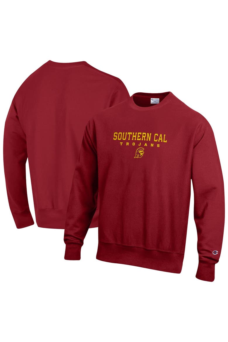 Men's Champion  Cardinal USC Trojans Relentless Reverse Weave Sweatshirt, Main, color, Cardinal