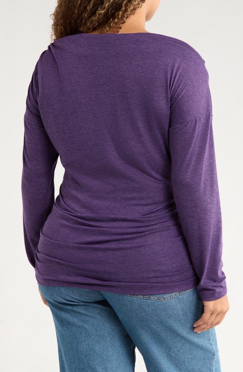 Renee C Off-the-shoulder Knit Top In Purple