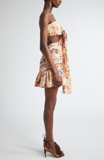 Coco Floral Print Bow Detail Minidres