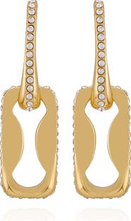 Vince Camuto Interlocking Link Earrings with Crystal Pavé