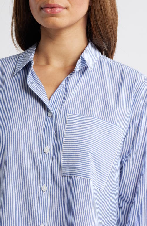 BEACHLUNCHLOUNGE BEACHLUNCHLOUNGE CANDY STRIPE COTTON BLEND BUTTON-UP SHIRT