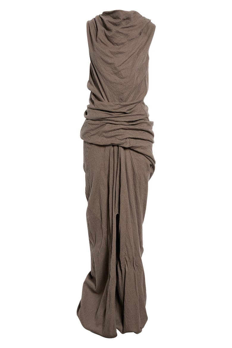 Tower Strutter Draped Cotton & Wool Gown, Main, color, DUST