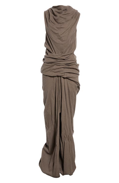 Tower Strutter Draped Cotton & Wool Gown
