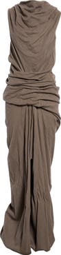 Rick Owens Tower Strutter Draped Cotton & Wool Gown