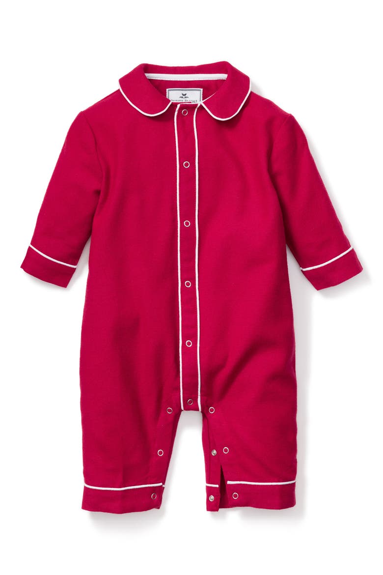 Cambridge Flannel Romper, Main, color, RED