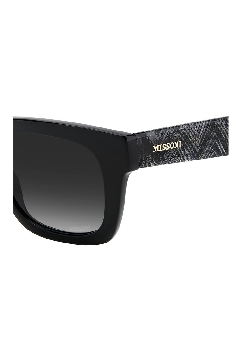 56mm Rectangular Sunglasses, Alternate, color, BLACK/ GREY SHADED