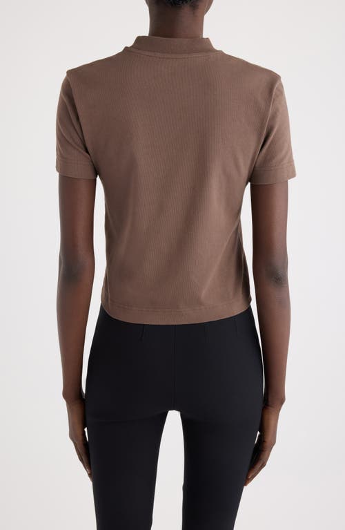 Jacquemus Crew Neck Box Cut Short Sleeve Top In Burgundy