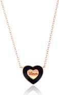Donatello Gian Sterling Silver Rose Plated Heart Necklace