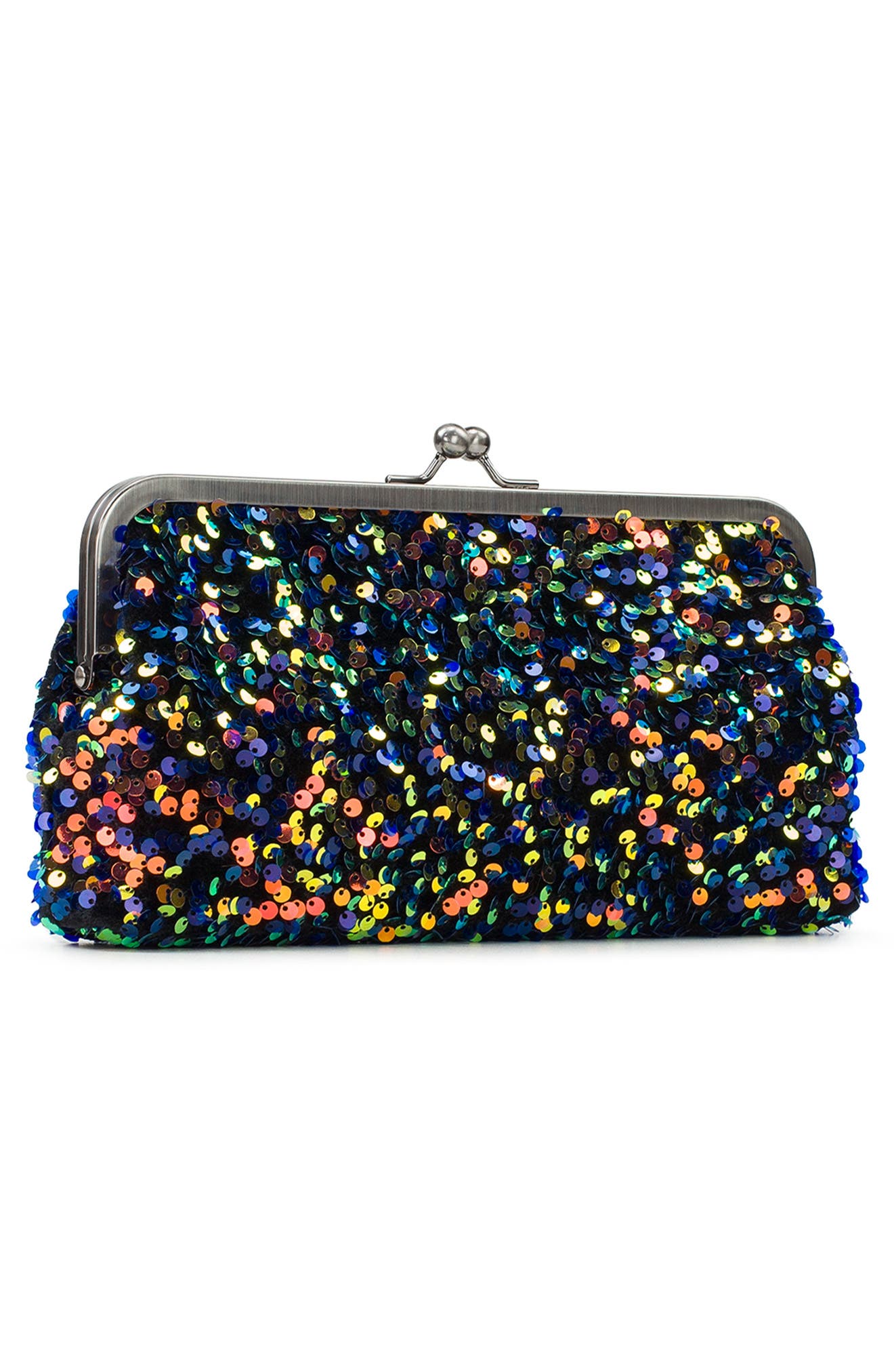 Potenaz Sequin Frame Bag, Alternate, color, BLUE