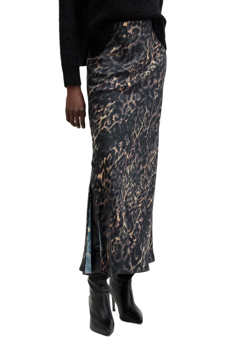 AllSaints Bryony Maxi Slipskirt, Main, color, 