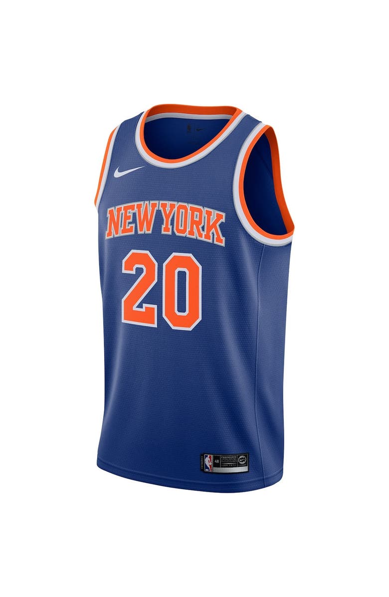 Nike Men's Nike Kevin Knox Blue New York Knicks Swingman Jersey, Alternate, color, 