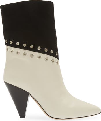 Avec Les Filles Romy Grommet Pointed Toe Leather Bootie (Women