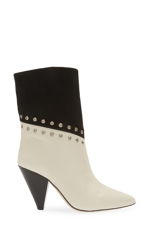 Kaanas Romy Grommet Pointed Toe Leather Bootie In Multi