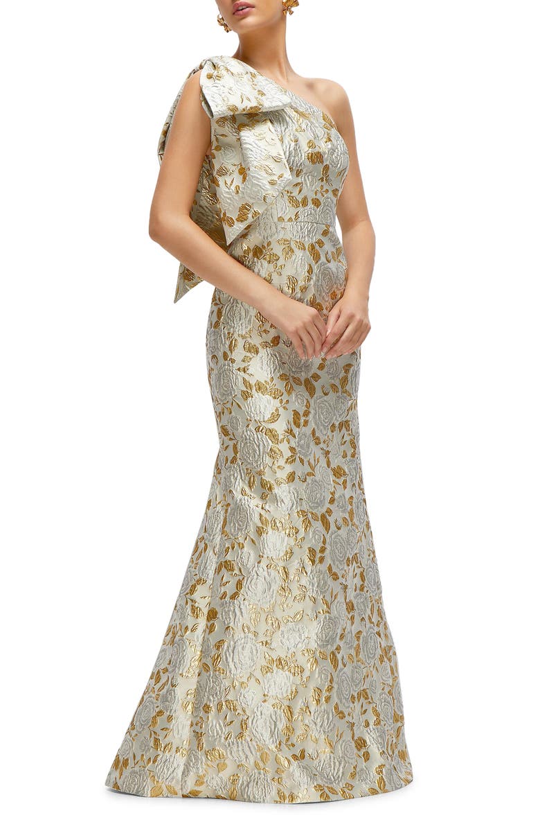 Floral Beaded Column Gown