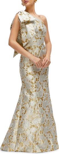 Floral Beaded Column Gown
