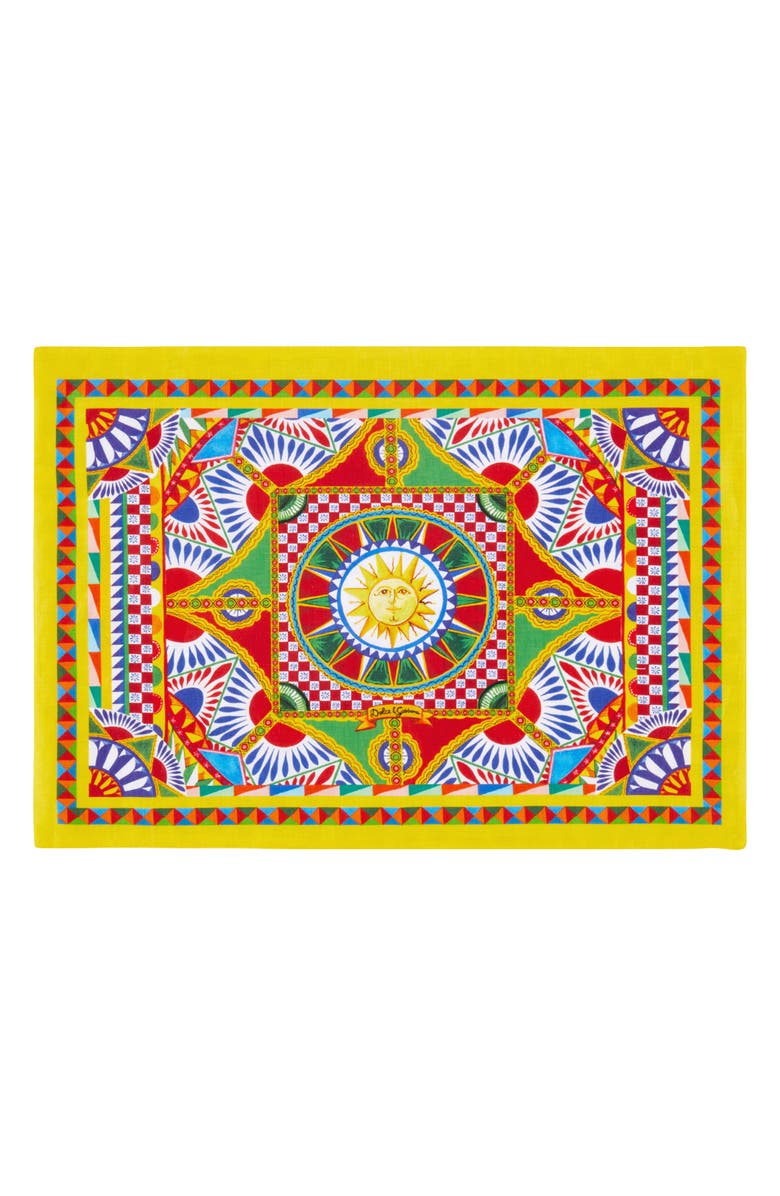Dolce&Gabbana Carretto Linen Napkin & Placemat Set, Alternate, color, 