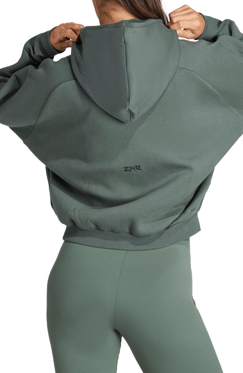 adidas Z.N.E. Loose Fit Performance Zip Hoodie, Alternate, color,