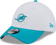 New Era Men's New Era White/Aqua Miami Dolphins 2025 NFL Training Camp 39THIRTY Flex Hat