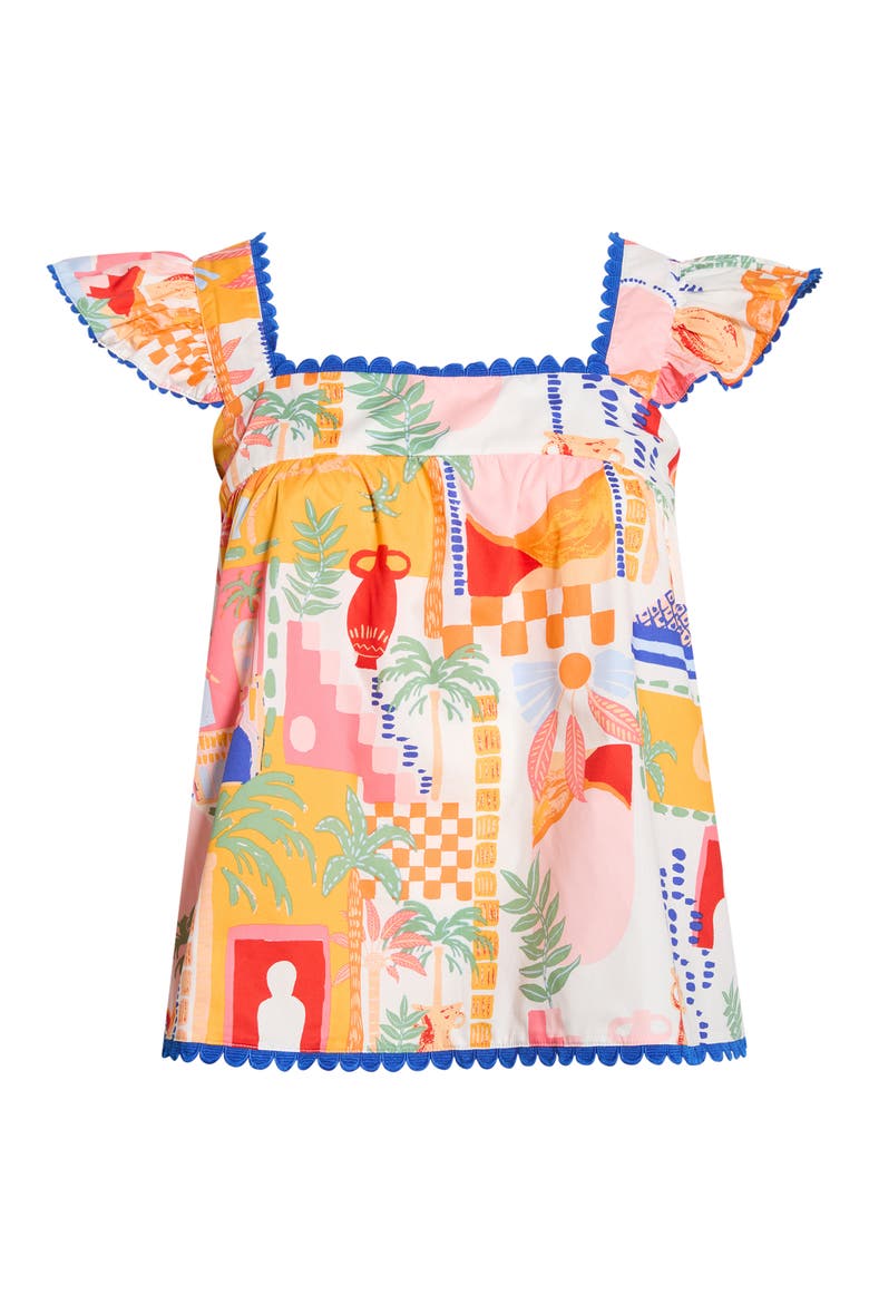 Petroliah Ruffle Top, Alternate, color, ORG-PNK-WHT