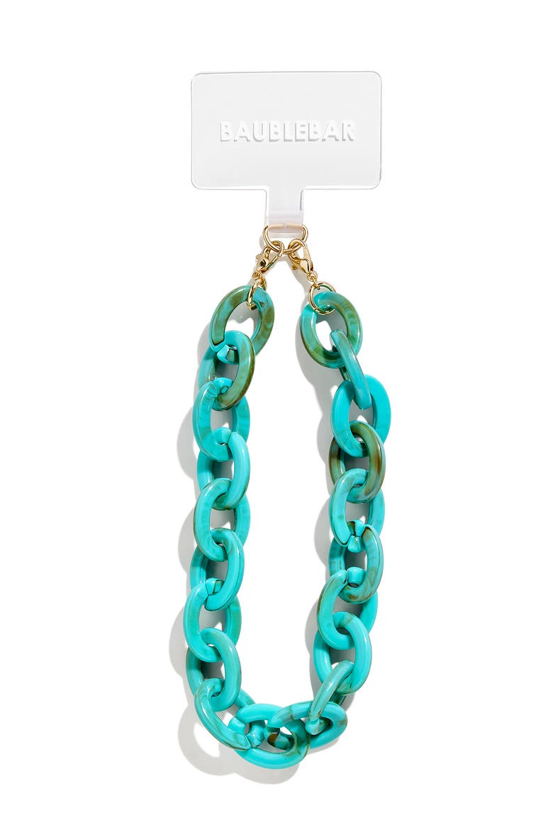 Chain Link Phone Wrist Strap, Alternate, color, TURQUOISE
