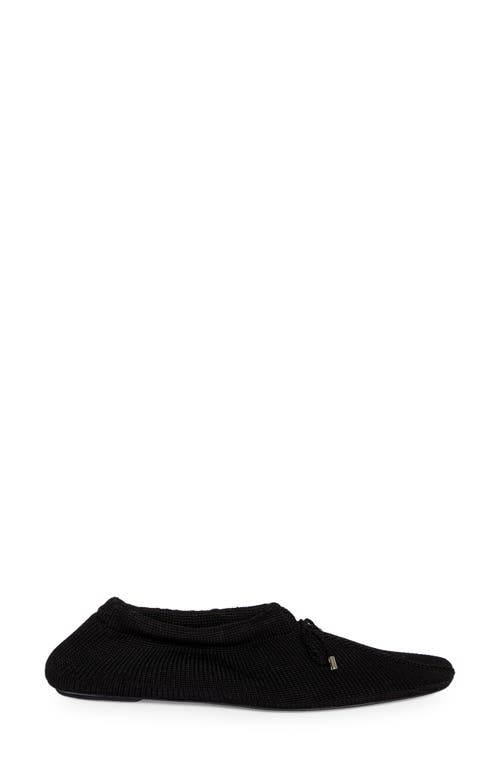 Totême The Gathered Satin Ballet Flats In Black