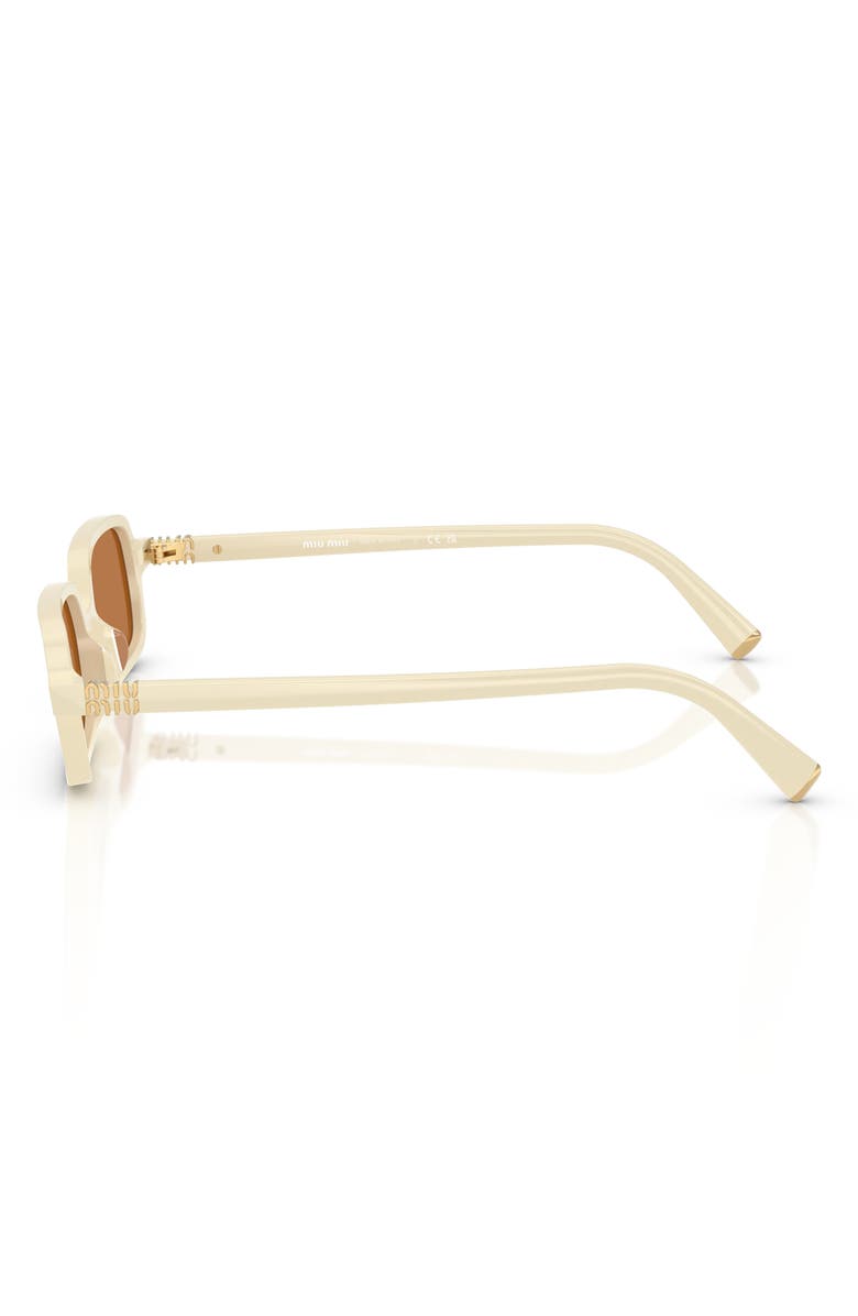 Miu Miu 52mm Rectangular Sunglasses, Alternate, color, Milk/ Brown