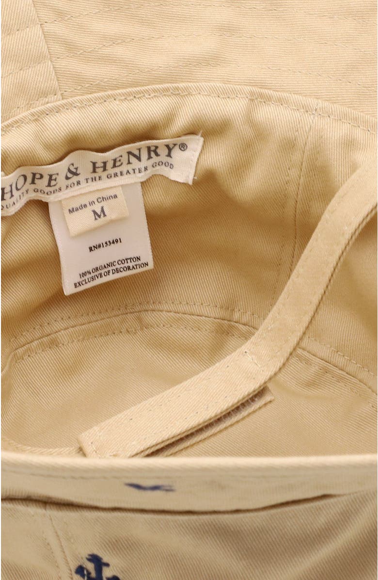 Hope & Henry Boys' Bucket Hat, Alternate, color, Khaki With Navy Anchors