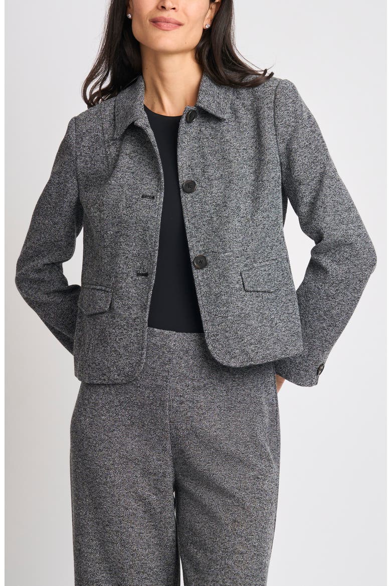 Cropped Tailored Jacket, Main, color, BLACK MULTI