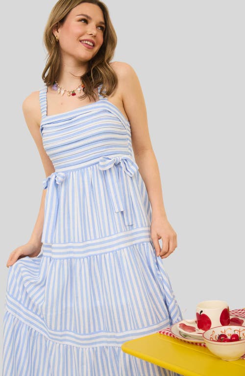 BLU PEPPER BLU PEPPER STRIPE MIDI SUNDRESS 