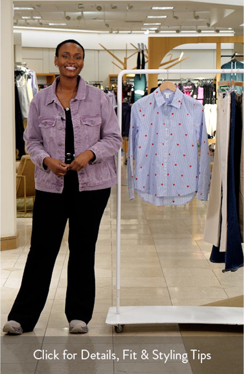 Embroidered Heart Button-Up Shirt, sales video thumbnail