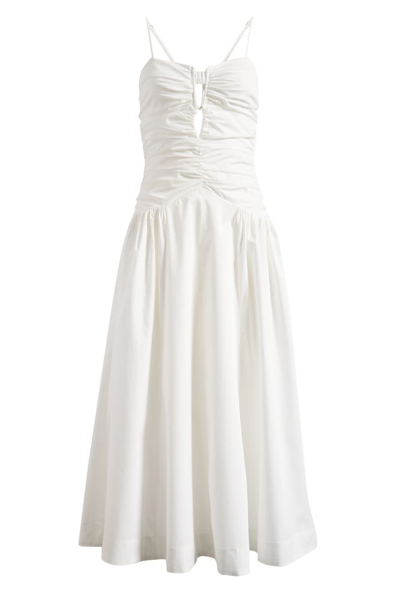 Sawtelle Sleeveless Cotton Midi Dress, Alternate, color, WHITE