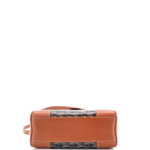 Pre-owned Goyard Goyard Saigon Top Handle Bag Coated Canvas With Leather Mini In Brown