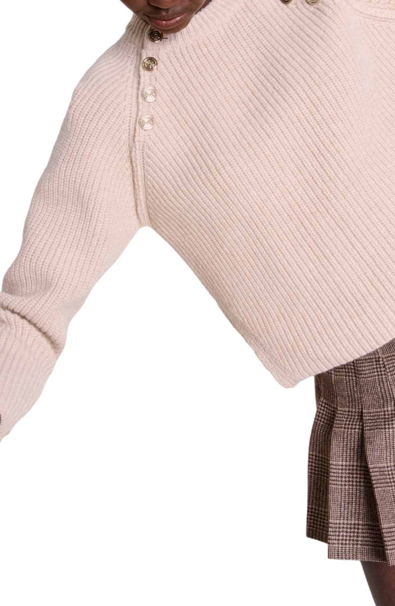 maje Ribbed wool sweater, Alternate, color, 