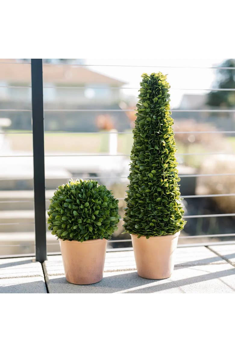 24" Artificial Boxwood Plant in Tapered Pot, Alternate, color, Green