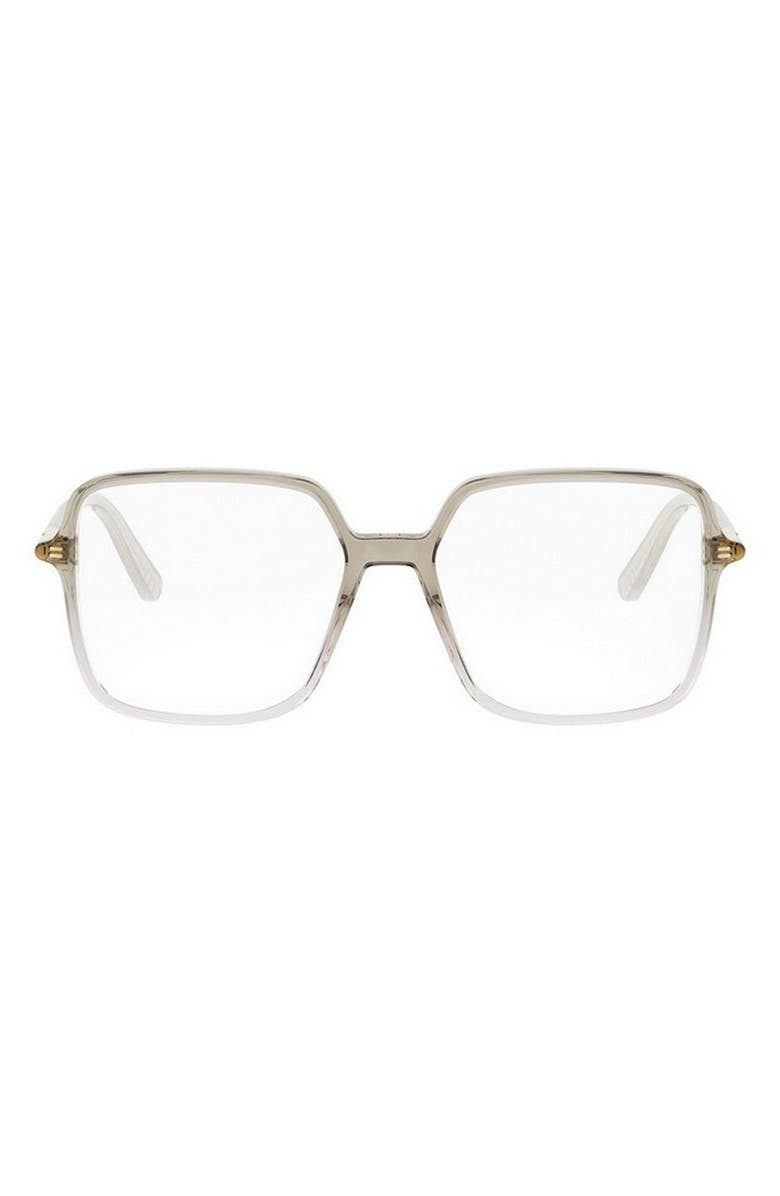 DIOR Mini CD O S2I 54mm Geometric Optical Glasses, Main, color, Light Green/ Other