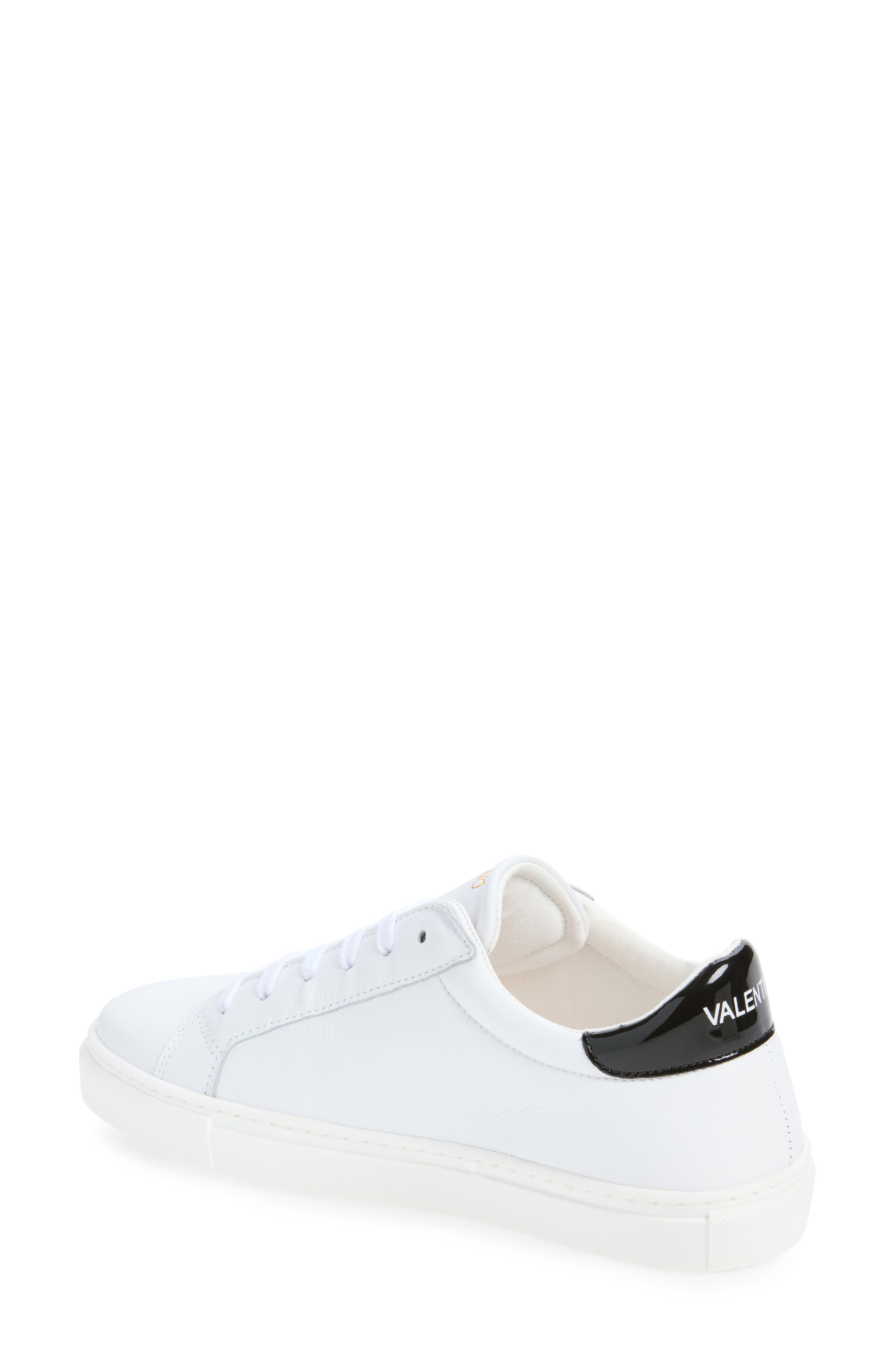 Kara Leather Sneaker, Alternate, color, WHITE/ BLACK