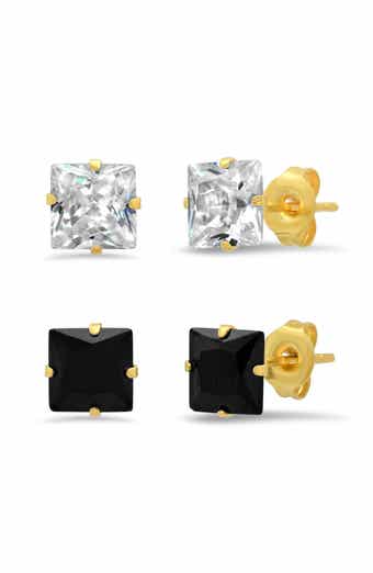 Set of 2 18k Gold Plated Square Stud Earrings