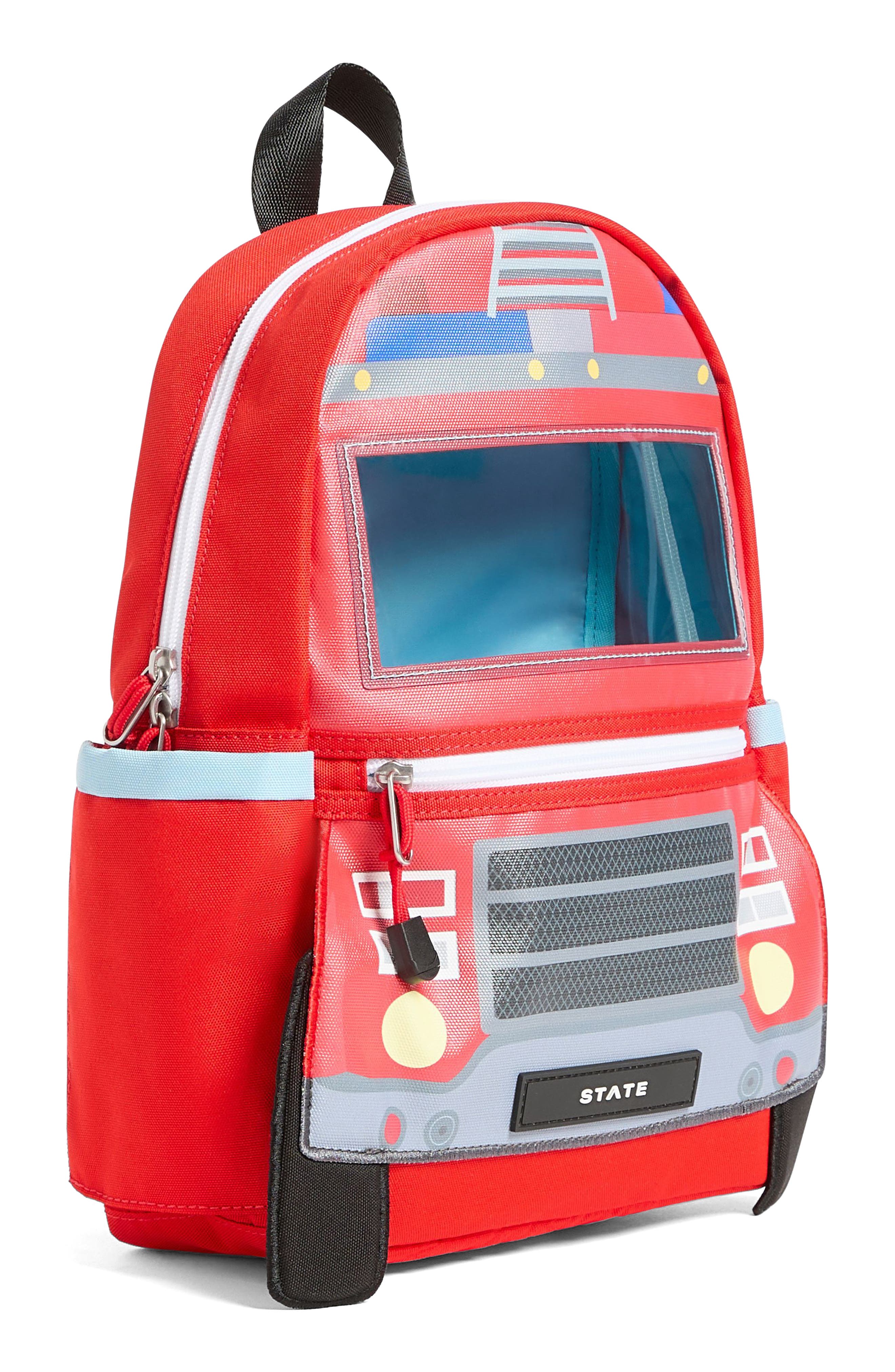 STATE Bags Kids' Mini Kane Firetruck Backpack, Alternate, color, 