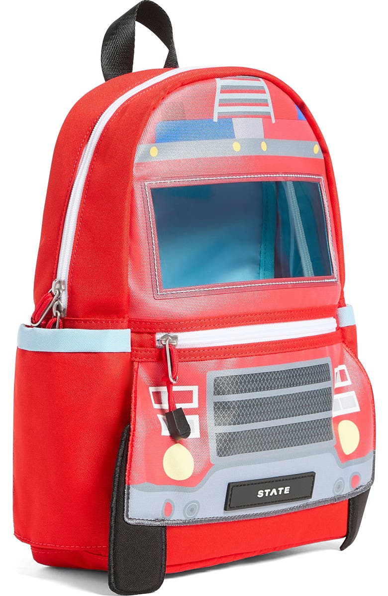 STATE Bags Kids' Mini Kane Firetruck Backpack, Alternate, color,