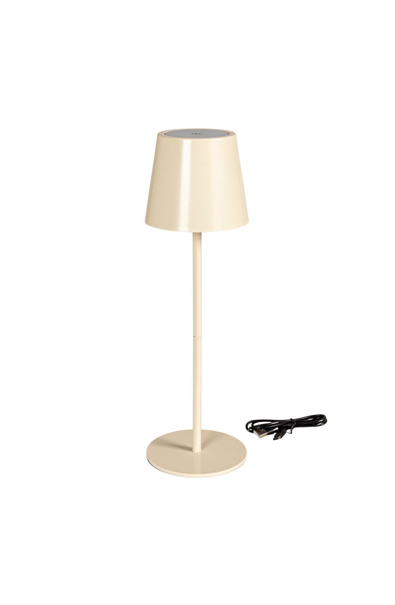 Storied Home Metal LED Rechargeable Table Lamp with Touch Sensor, White, Main, color, Cream
