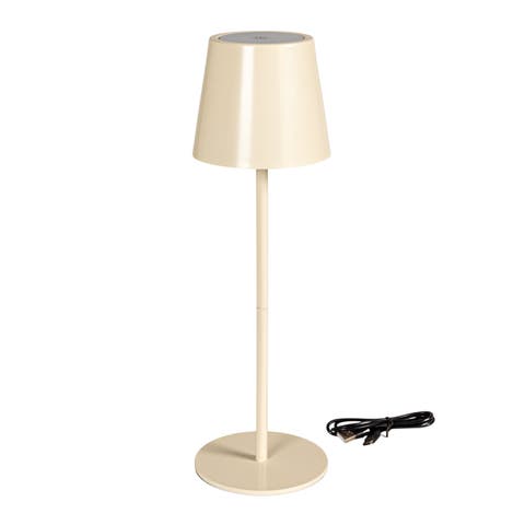 Metal LED Rechargeable Table Lamp with Touch Sensor, White