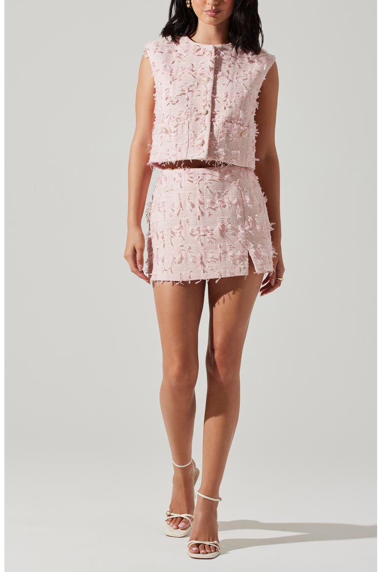 Francie Vest, Alternate, color, PINK JACQUARD TWEED