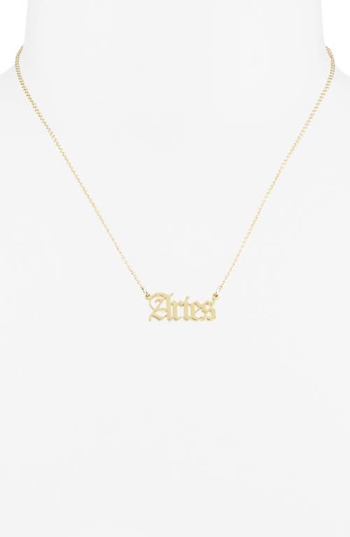 The Sis Kiss Zodiac Pendant Necklace In Gold