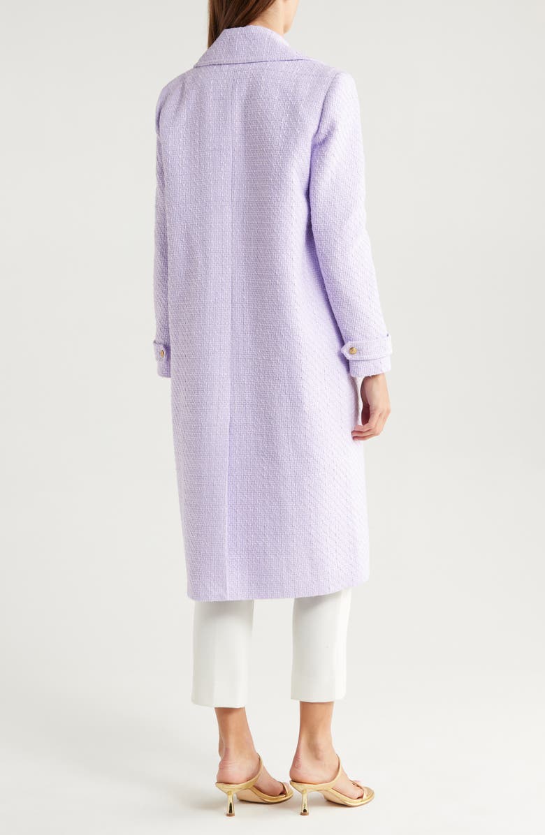 Alice + Olivia Nicholas Double Breasted Tweed Coat, Alternate, color,