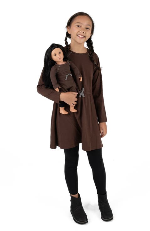 Girls Bow Tie Dress with Matching Doll Dress