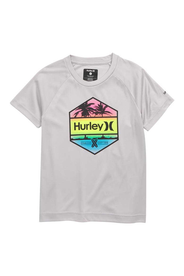 Hex Logo Dri-FIT Graphic Tee, Main, color, DARK HEATHER-TOM