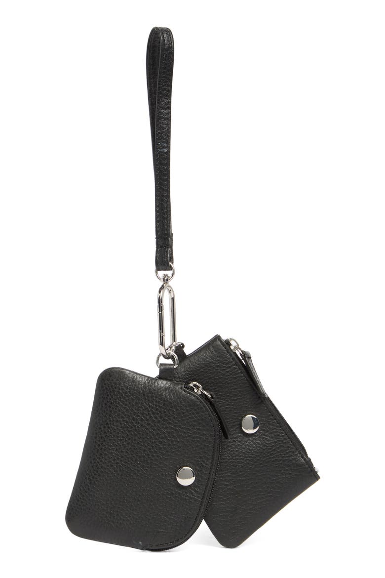 Kelly Wristlet & Coin Pouch, Main, color, BLACK