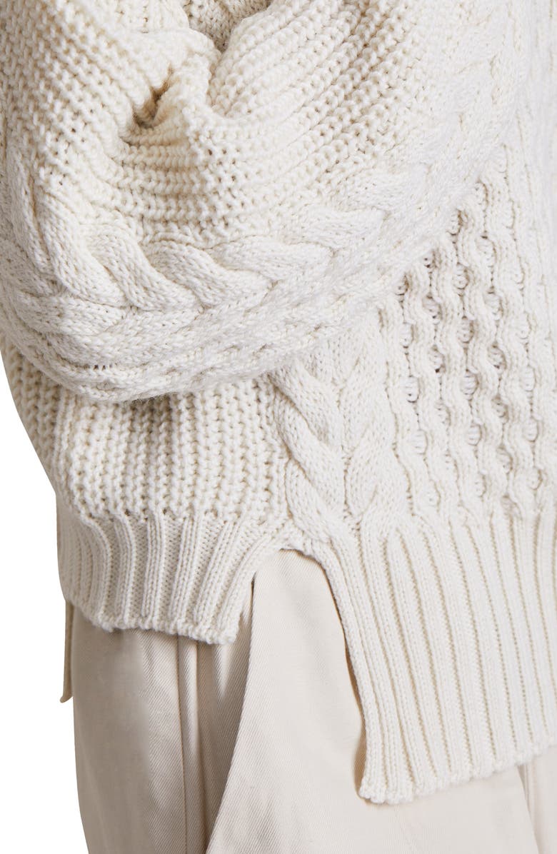 Apiece Apart Nuevo Anni Merino Wool Fisherman Sweater, Alternate, color, 