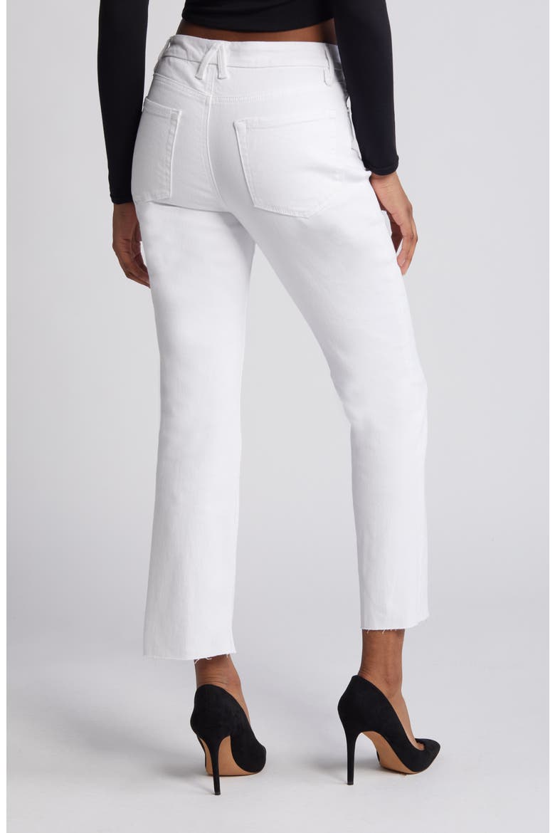 Good Straight High Waist Raw Hem Straight Leg Jeans, Alternate, color, WHITE 037